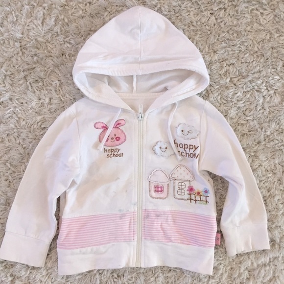 Toddler Girls Cotton Zip Up Hooded Sweatshirt - Picture 1 of 11